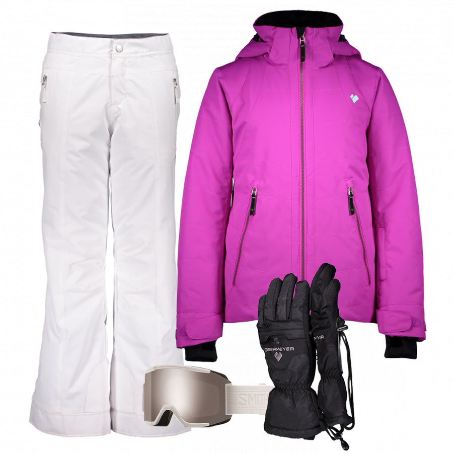 Junior Girl’s Ski Gear Outfit (Purple/White- Premium)