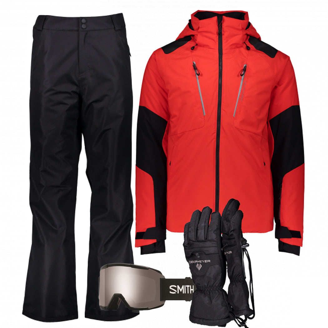 Men's Ski Gear Outfit (Red/Black) – Slope Threads Men's Ski Gear Outfit (Red/Black) – Slope Threads