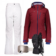 Women’s Ski Gear Outfit (Maroon/White)