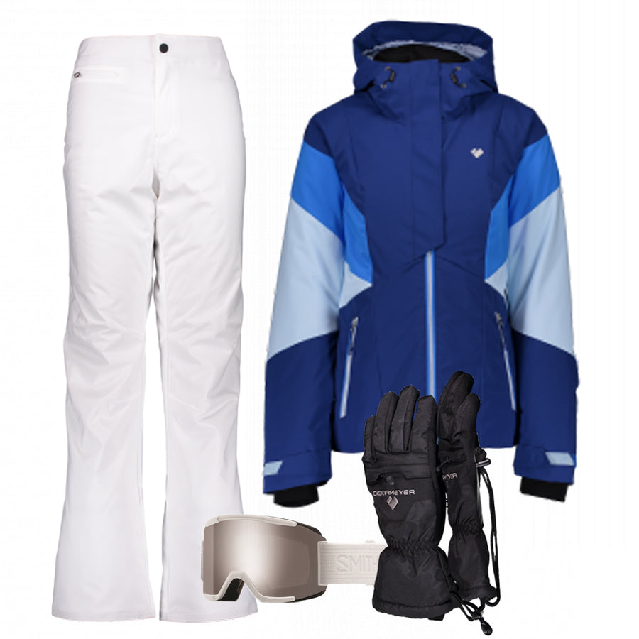 Women’s Ski Gear Outfit (Blue/White - Premium)