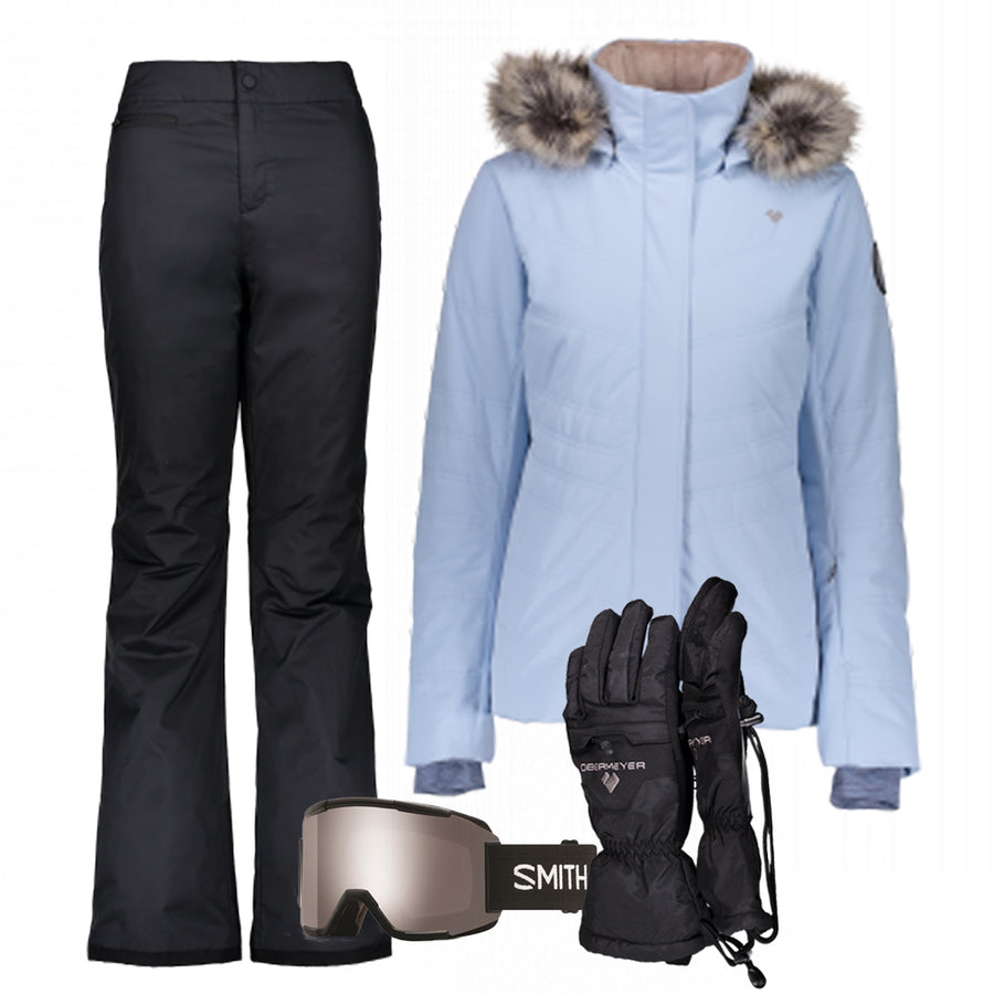 Women’s Ski Gear Outfit (White/Black- Premium)