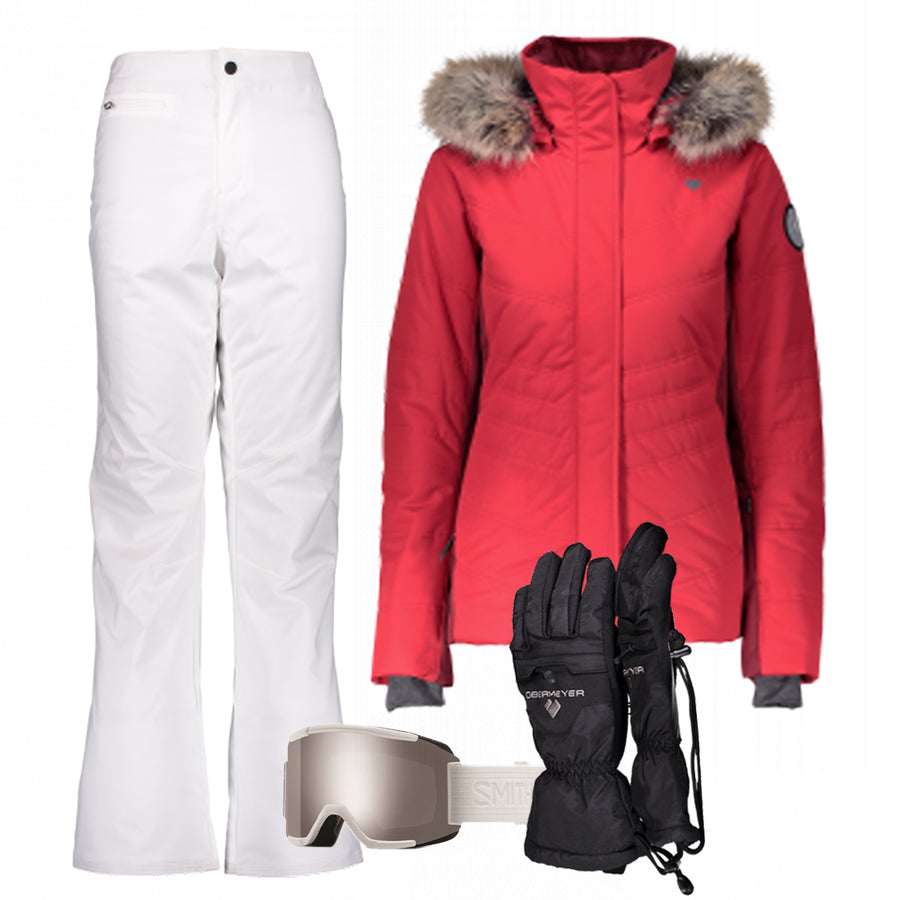 Women’s Ski Gear Outfit (Red/White)